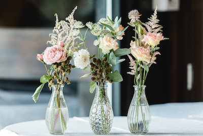 12 x kleine Vasen Halsi Glas mini Deko Dekoration Hochzeit Blumenvasen set Tisch 